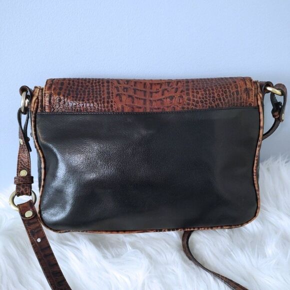 Brahmin Tuscan vintage croc-embossed satchel crossbody EUC - Picture 8 of 11